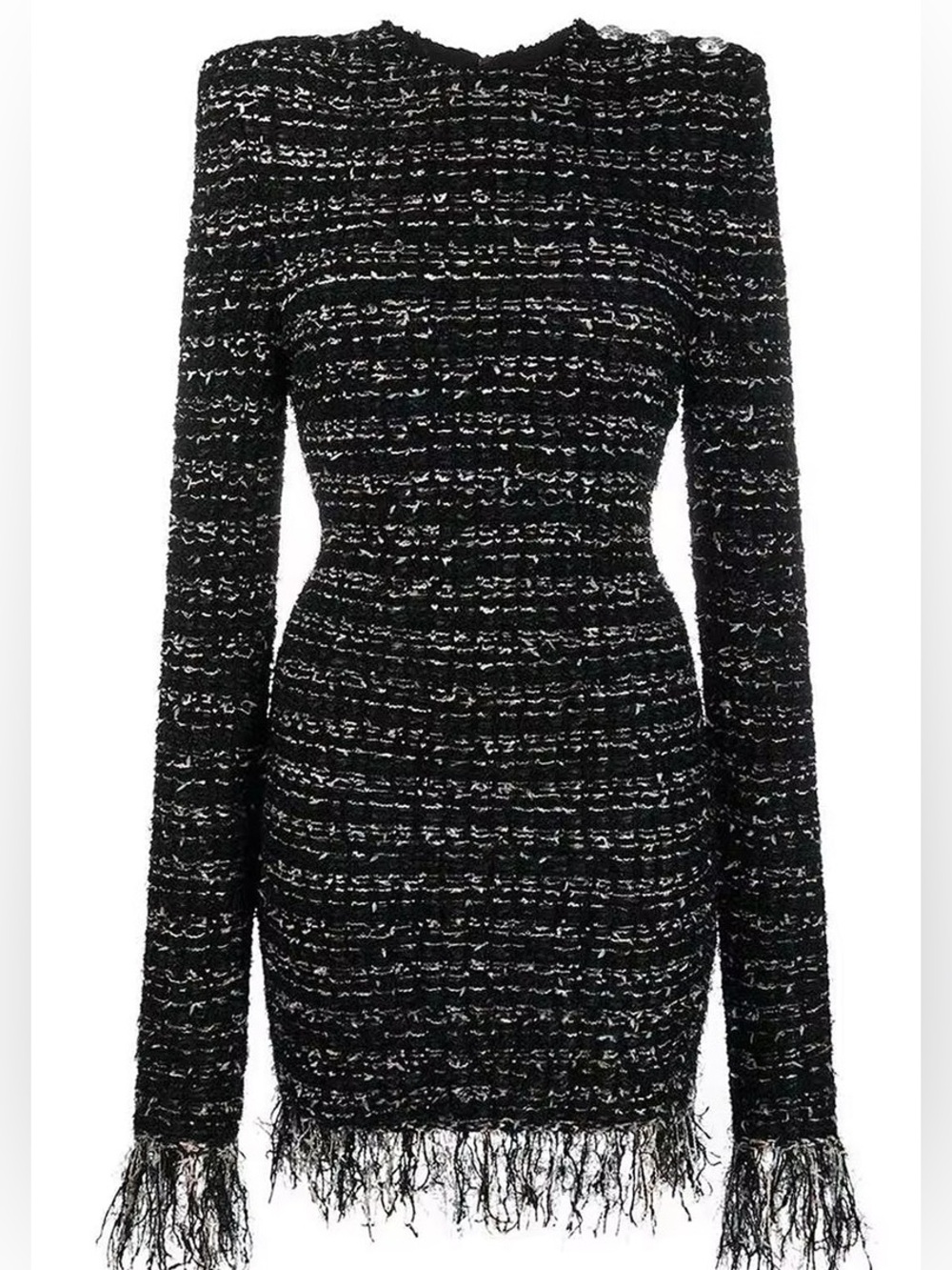 BALMAIN Tweed double breasted short dress